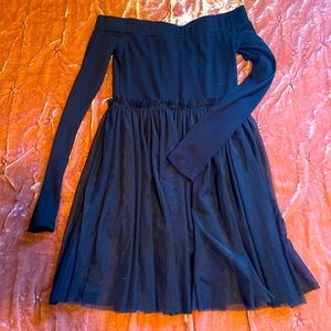 Black off the shoulder flowy dress